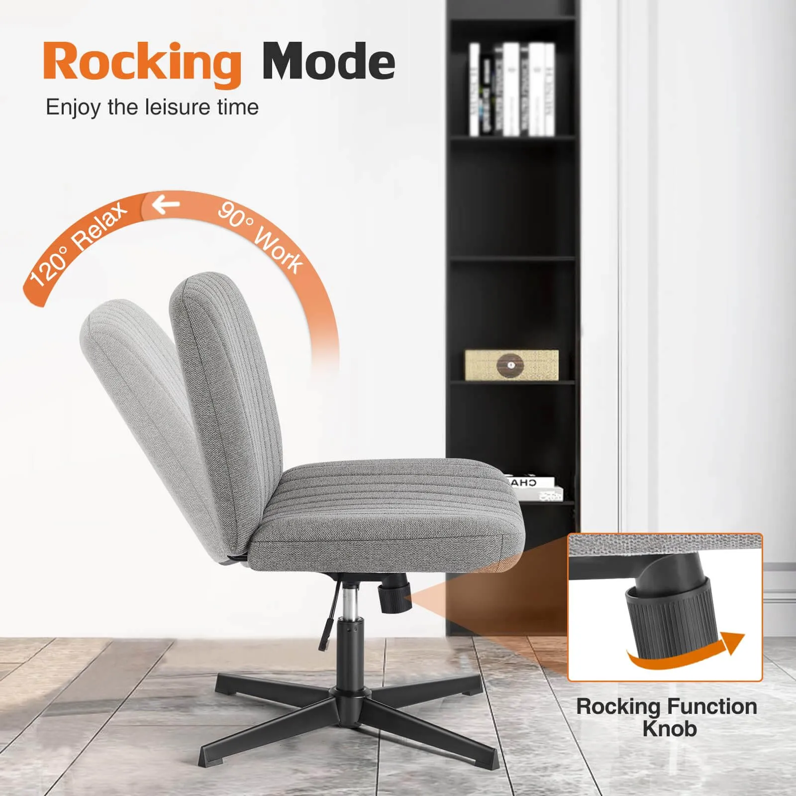Sweetcrispy Ergonomic Swivel Office Chair with Lumbar Support