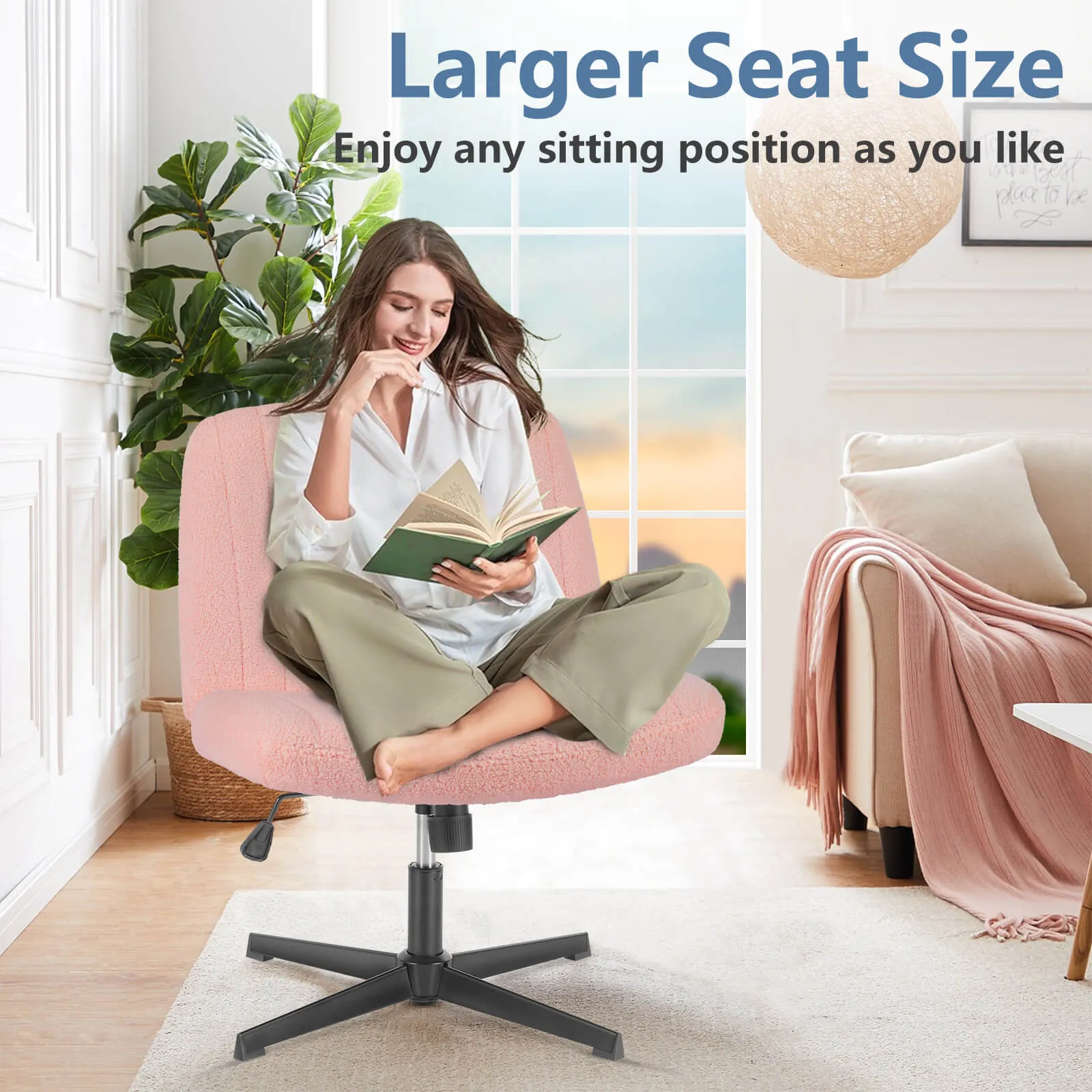 Sweetcrispy Ergonomic Swivel Office Chair with Lumbar Support