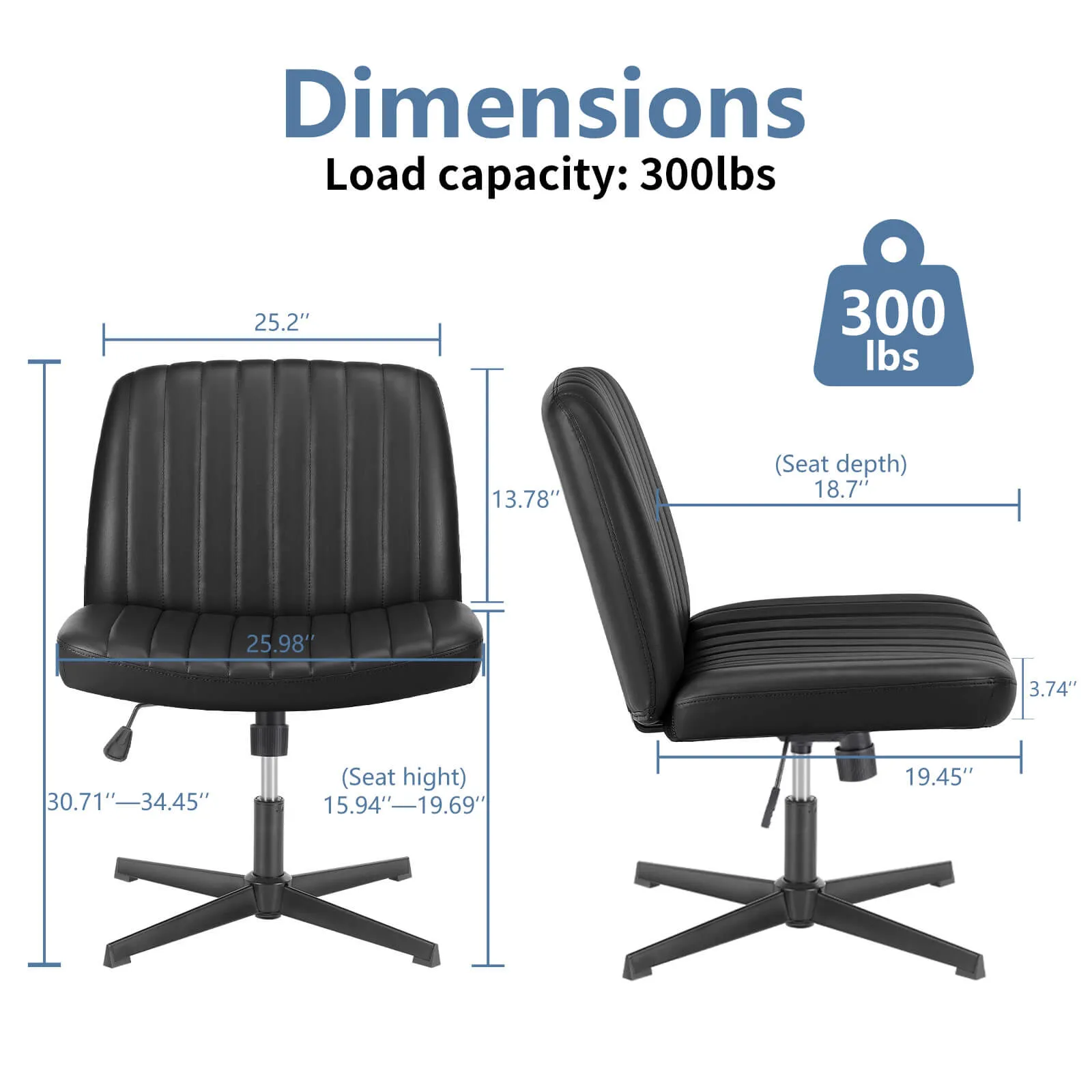 Sweetcrispy Ergonomic Swivel Office Chair with Lumbar Support