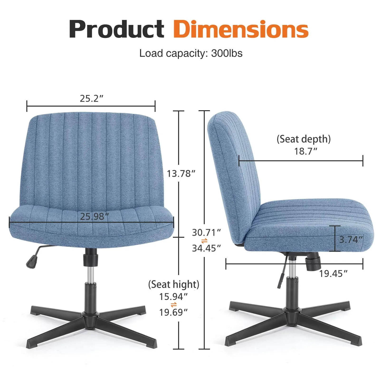Sweetcrispy Ergonomic Swivel Office Chair with Lumbar Support