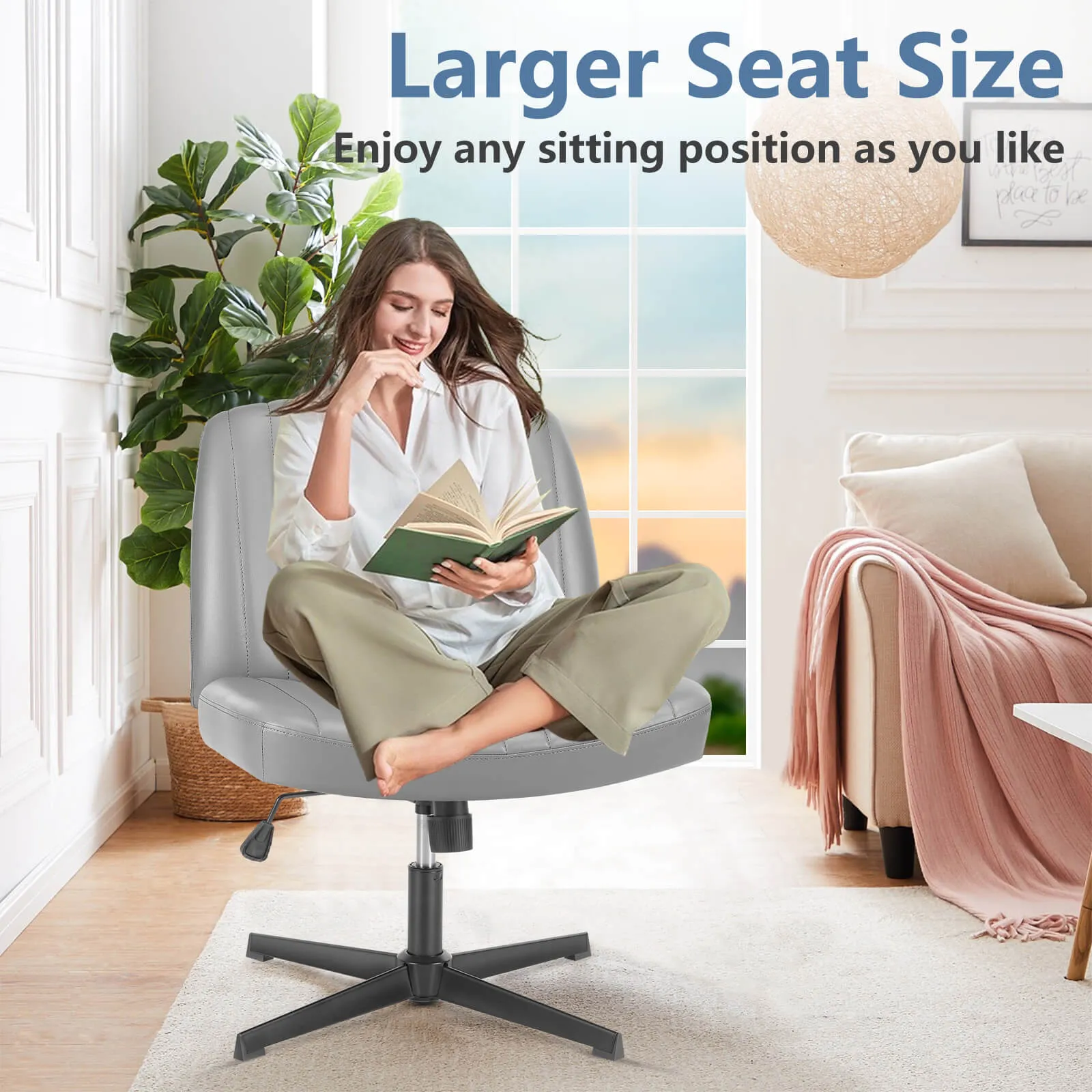 Sweetcrispy Ergonomic Swivel Office Chair with Lumbar Support