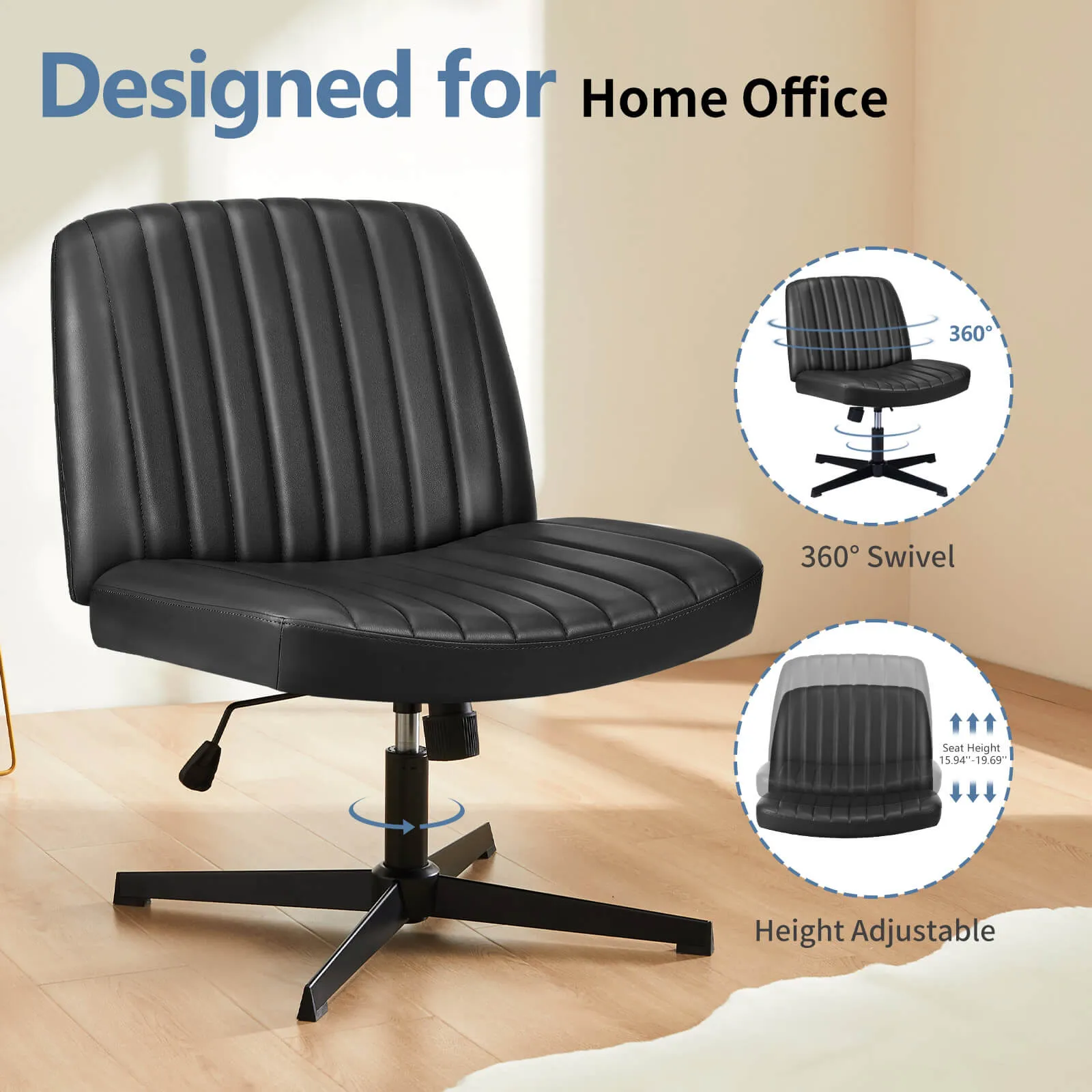 Sweetcrispy Ergonomic Swivel Office Chair with Lumbar Support