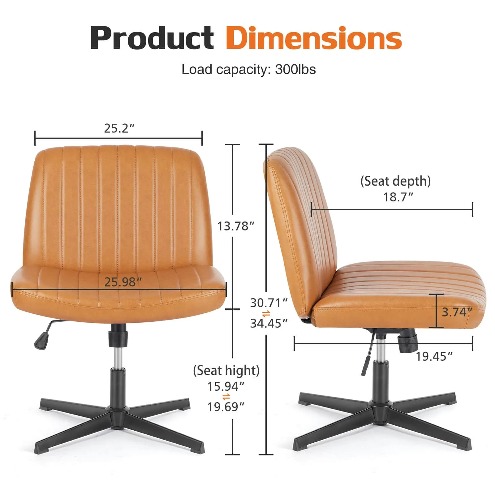 Sweetcrispy Ergonomic Swivel Office Chair with Lumbar Support