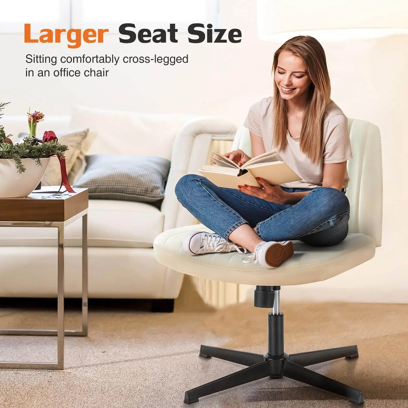 Sweetcrispy Ergonomic Swivel Office Chair with Lumbar Support