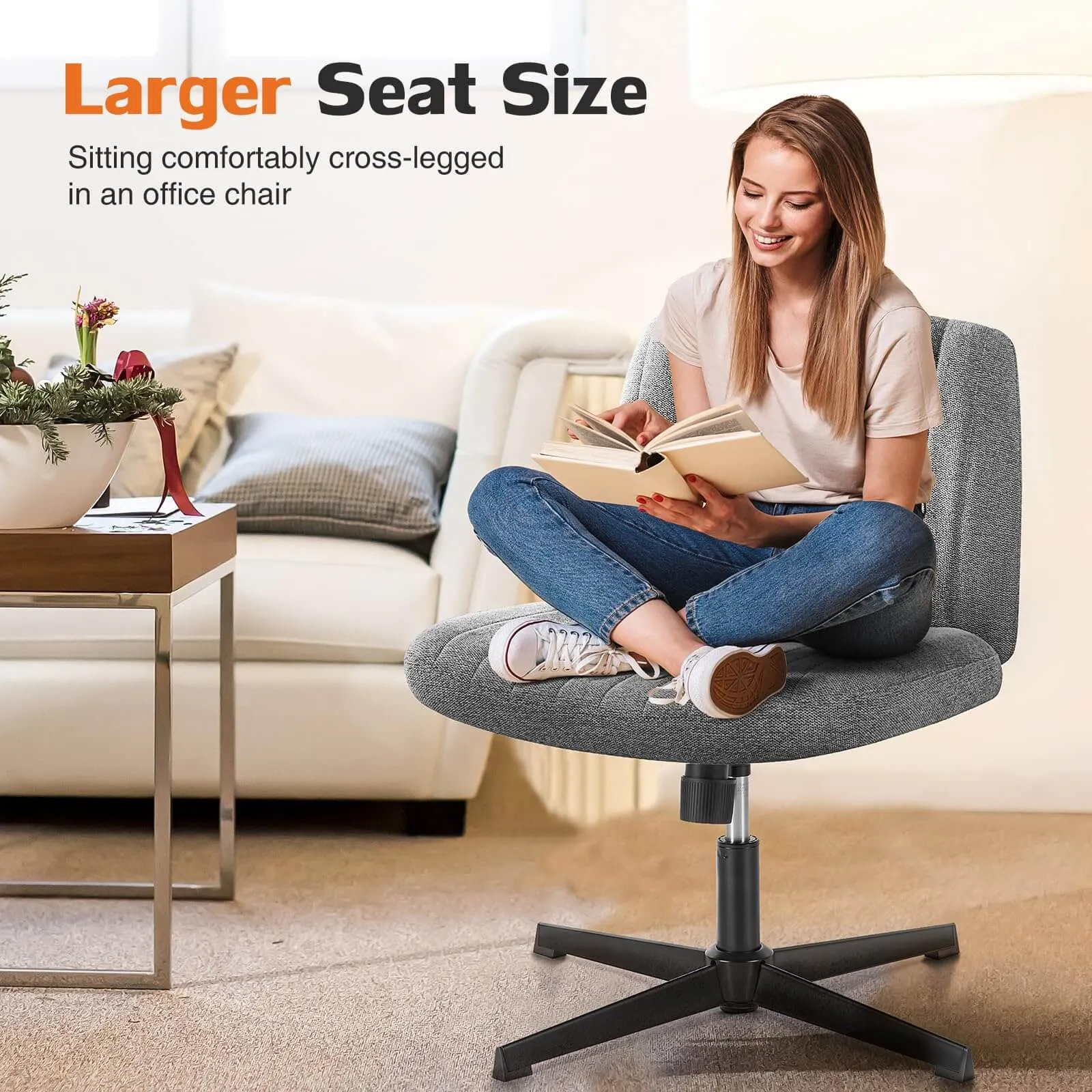Sweetcrispy Ergonomic Swivel Office Chair with Lumbar Support