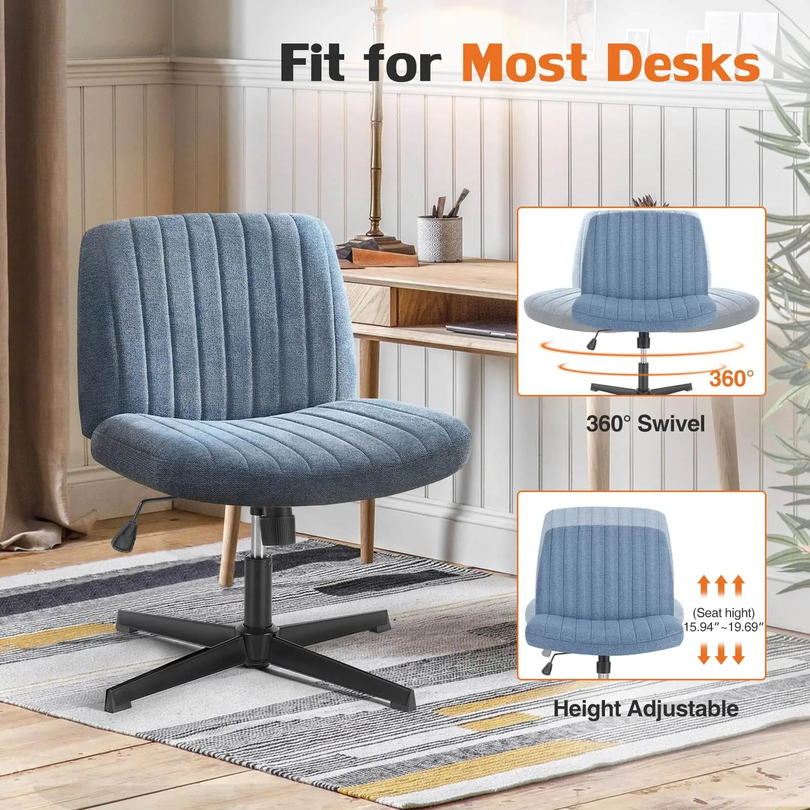Sweetcrispy Ergonomic Swivel Office Chair with Lumbar Support