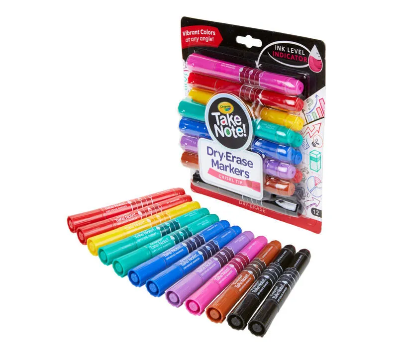 Take Note Colored Dry Erase Markers, 12 Count