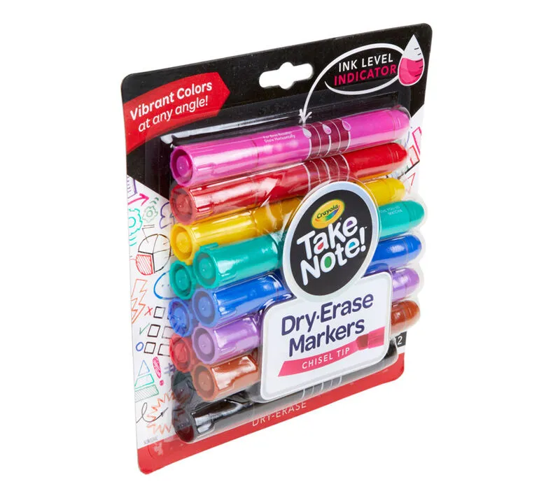 Take Note Colored Dry Erase Markers, 12 Count