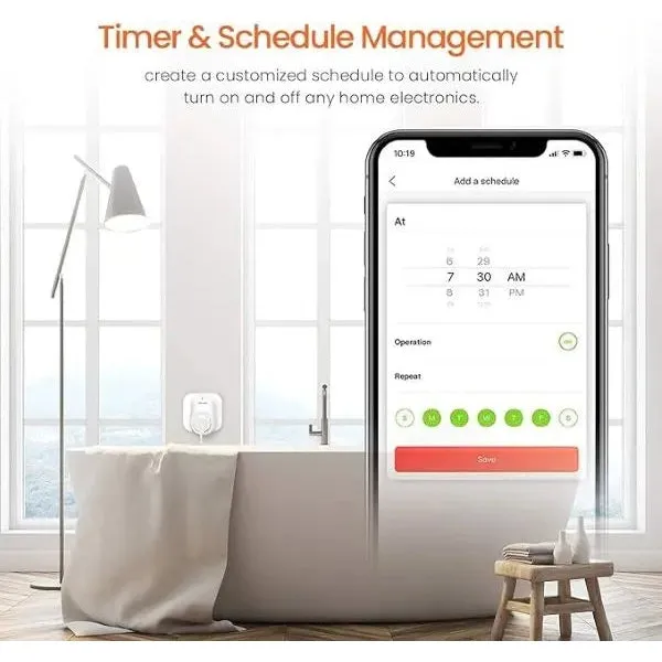 Tenda SP3 Smart Plug WiFi Timer Plug Compatible with Amazon Alexa & Google Home