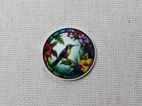 The Look of Stained Glass in a Hummingbird Needle Minder, Cover Minder, Magnet
