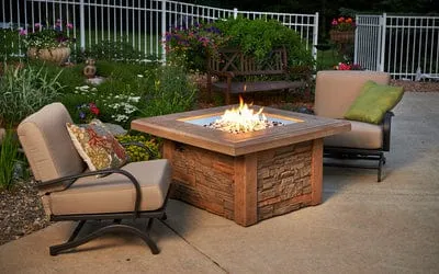 The Outdoor Greatroom Company Fire Pit Table 24 Inch Sierra Square Gas Fire Pit Table