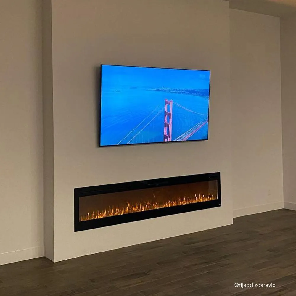 The Sideline 100 Inch Recessed Smart Electric Fireplace 80032