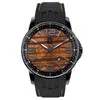The Surfrider Koa Wood Watch -Black/ Black Silicone