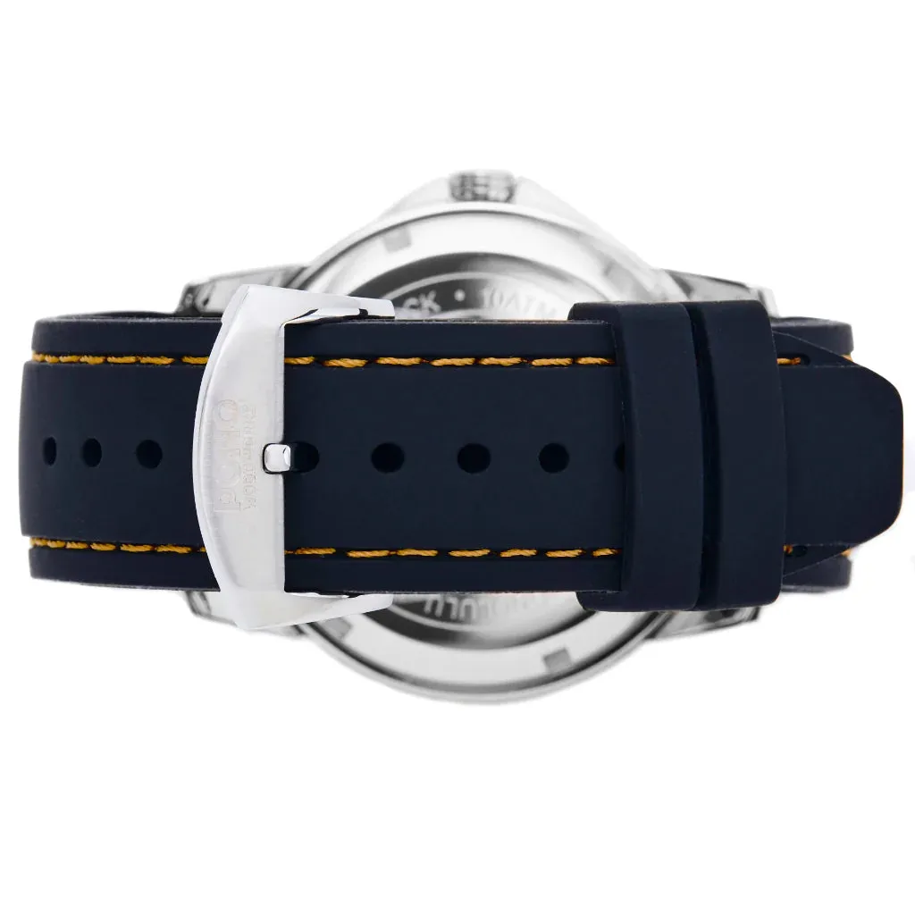 The Surfrider Koa Wood Watch -Silver/Black silicone