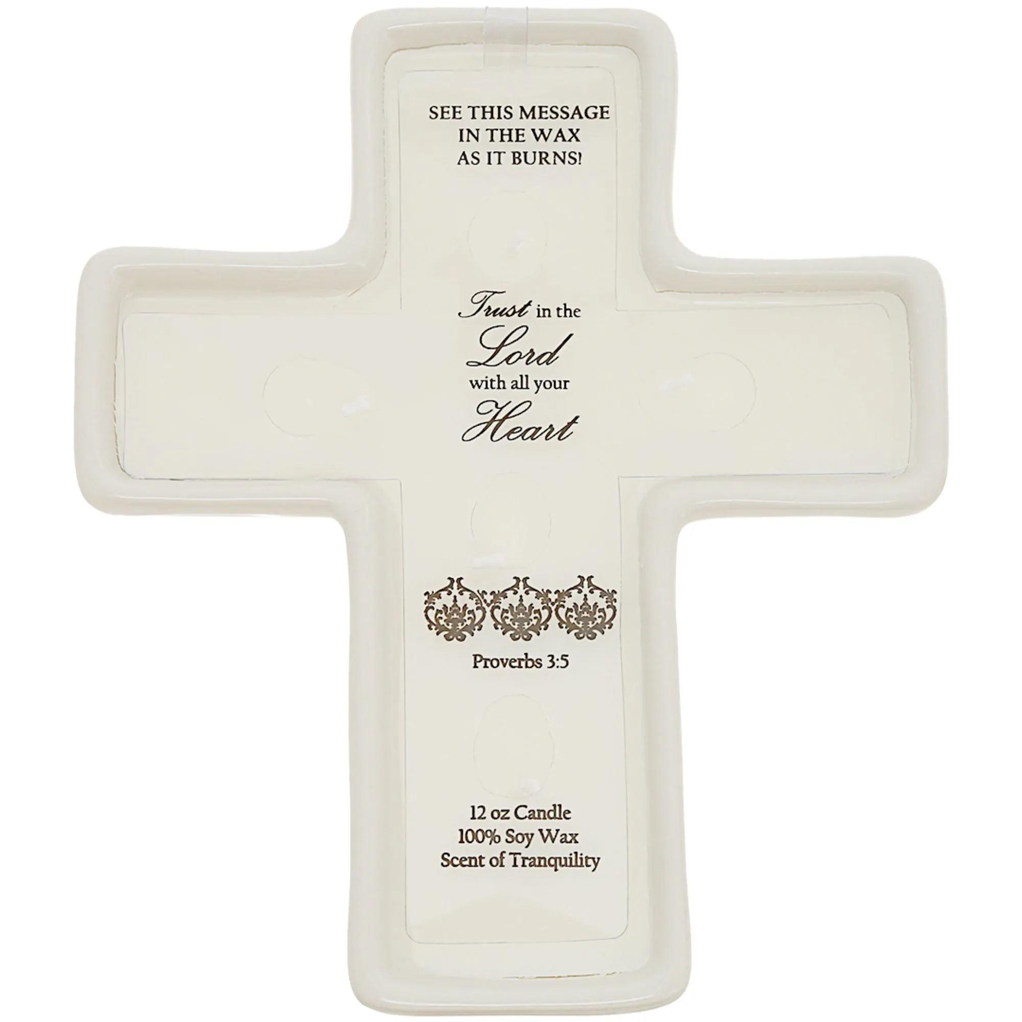 Trust in the Lord 12 oz - 100% Soy Wax Reveal 5 Wick Candle Scent: Tranquility