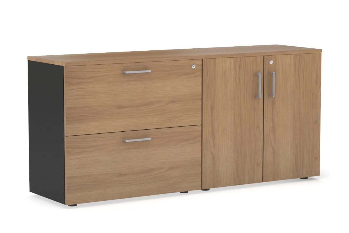 Uniform Small 2 Drawer Lateral File and 2 Door Cupboard