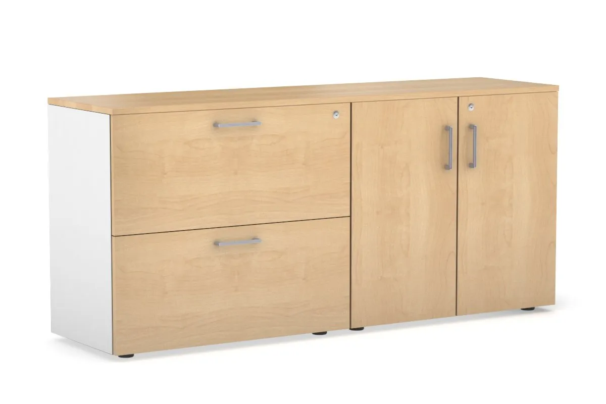 Uniform Small 2 Drawer Lateral File and 2 Door Cupboard