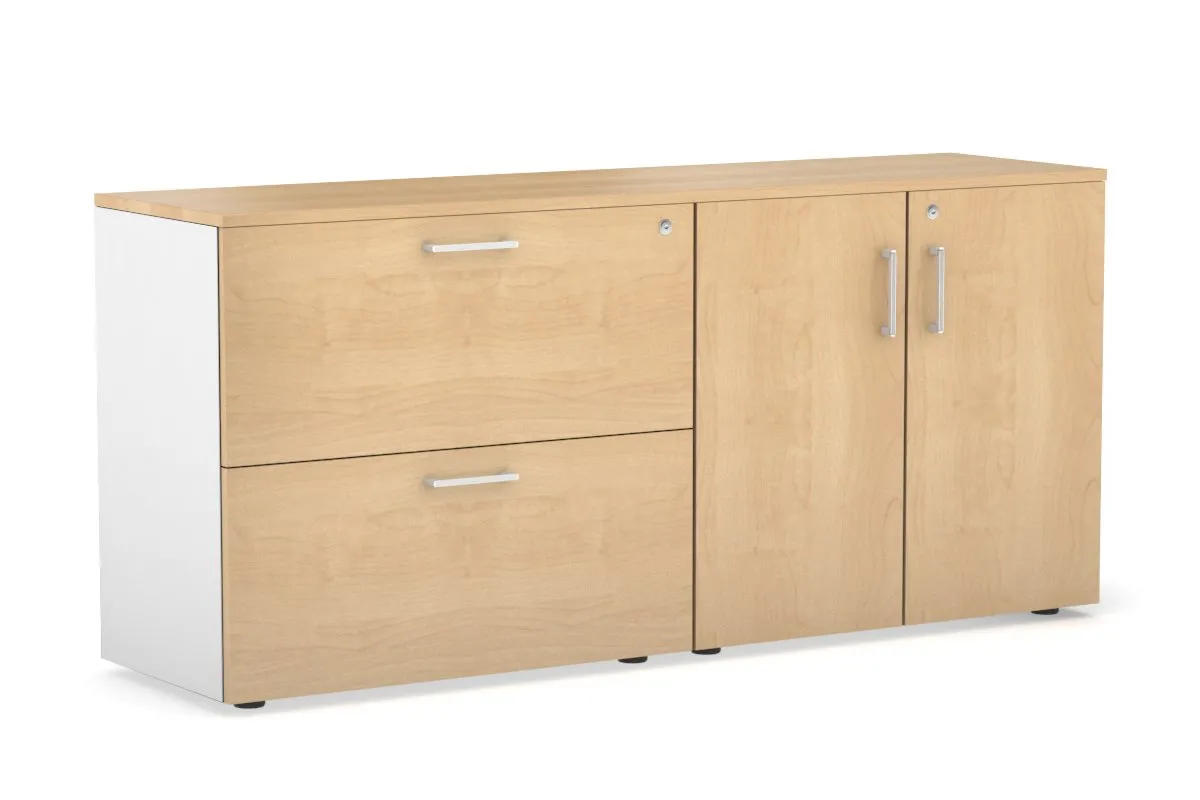 Uniform Small 2 Drawer Lateral File and 2 Door Cupboard