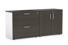Uniform Small 2 Drawer Lateral File and 2 Door Cupboard