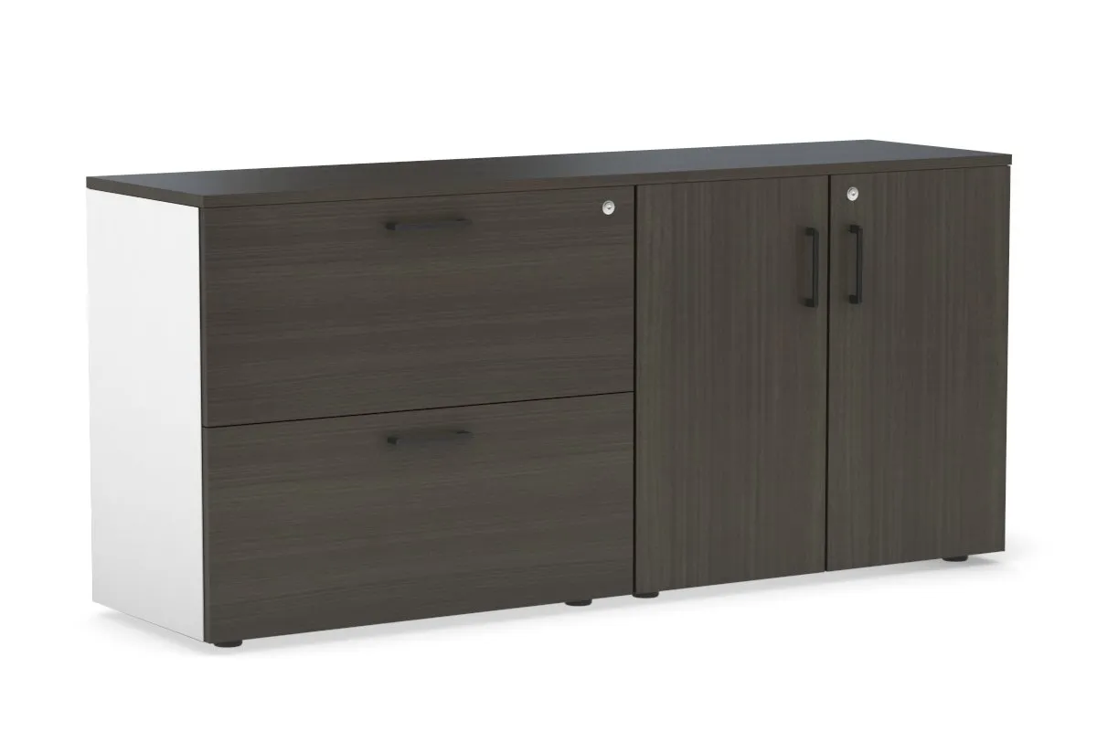 Uniform Small 2 Drawer Lateral File and 2 Door Cupboard