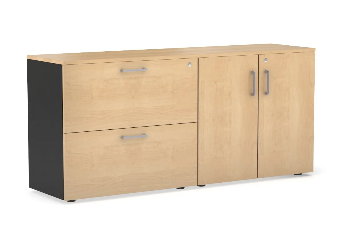 Uniform Small 2 Drawer Lateral File and 2 Door Cupboard