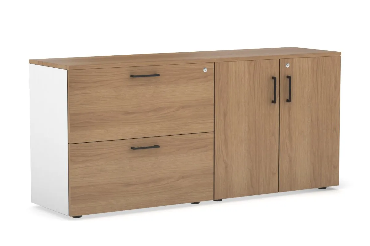 Uniform Small 2 Drawer Lateral File and 2 Door Cupboard