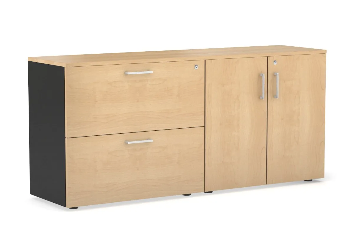 Uniform Small 2 Drawer Lateral File and 2 Door Cupboard