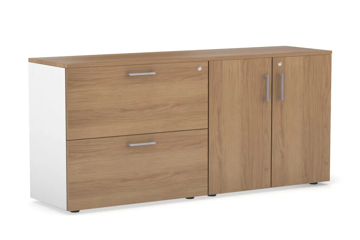 Uniform Small 2 Drawer Lateral File and 2 Door Cupboard