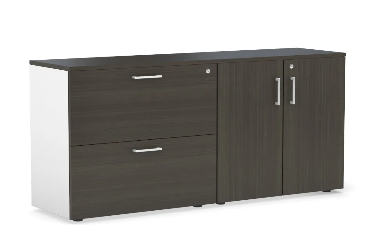 Uniform Small 2 Drawer Lateral File and 2 Door Cupboard