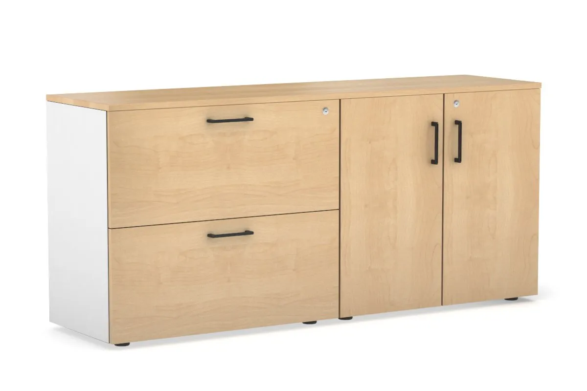 Uniform Small 2 Drawer Lateral File and 2 Door Cupboard