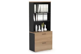 Uniform Small Drawer Lateral Filing Cabinet with Open Hutch [ 800W x 750H x 450D]