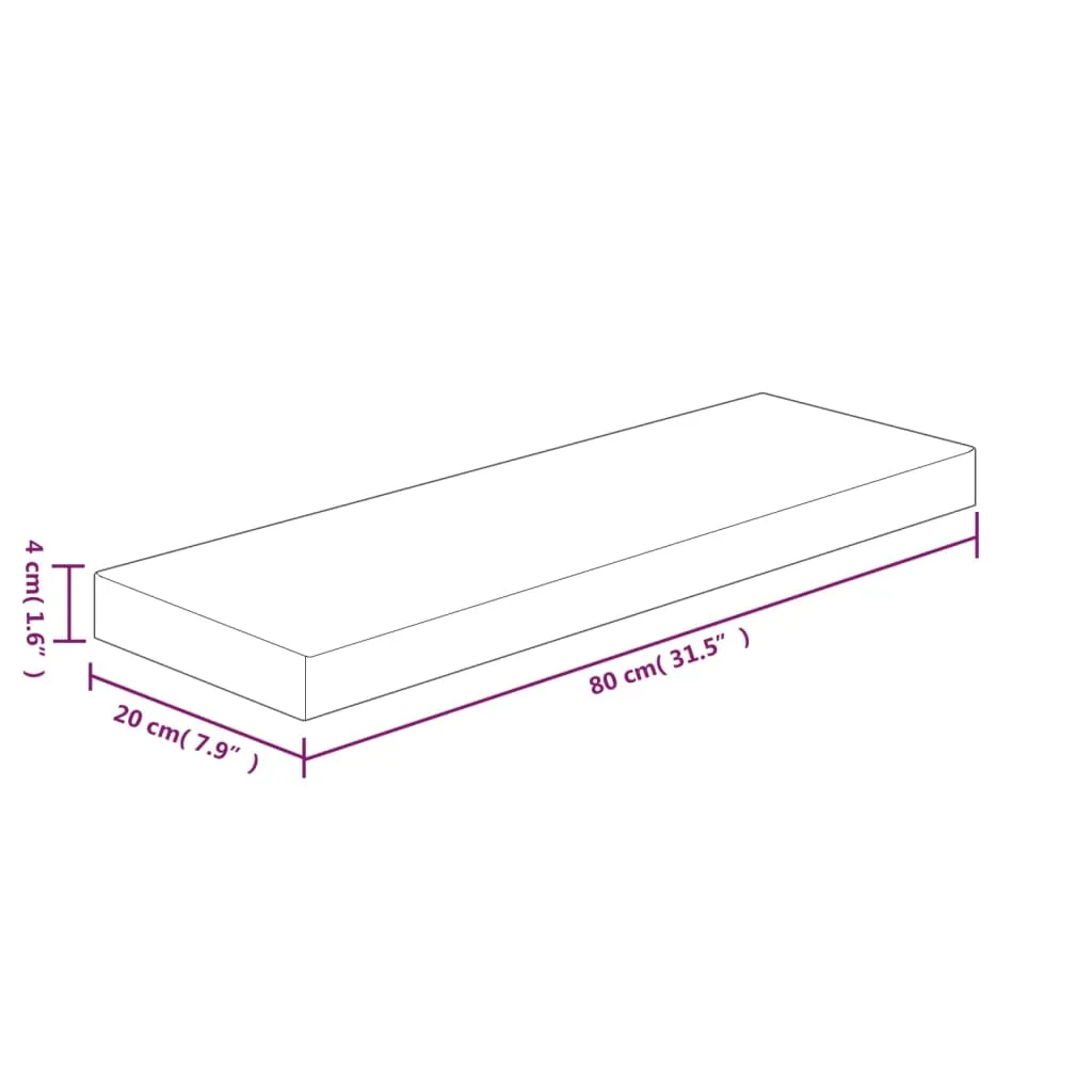 vidaXL Shelf Board 80x20x4 cm Untreated Solid Wood Oak