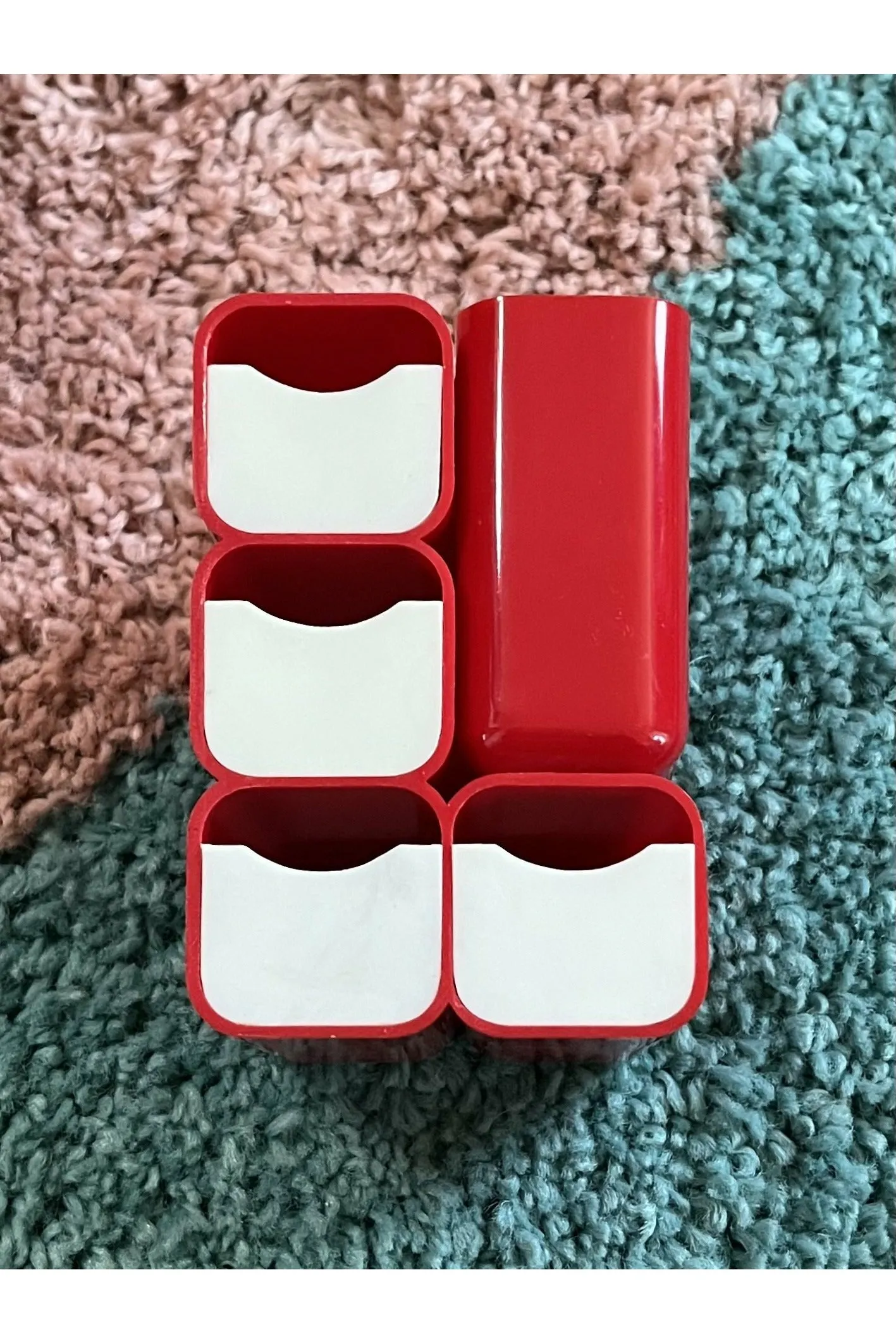 Vintage Space Age Red Desk Organizer