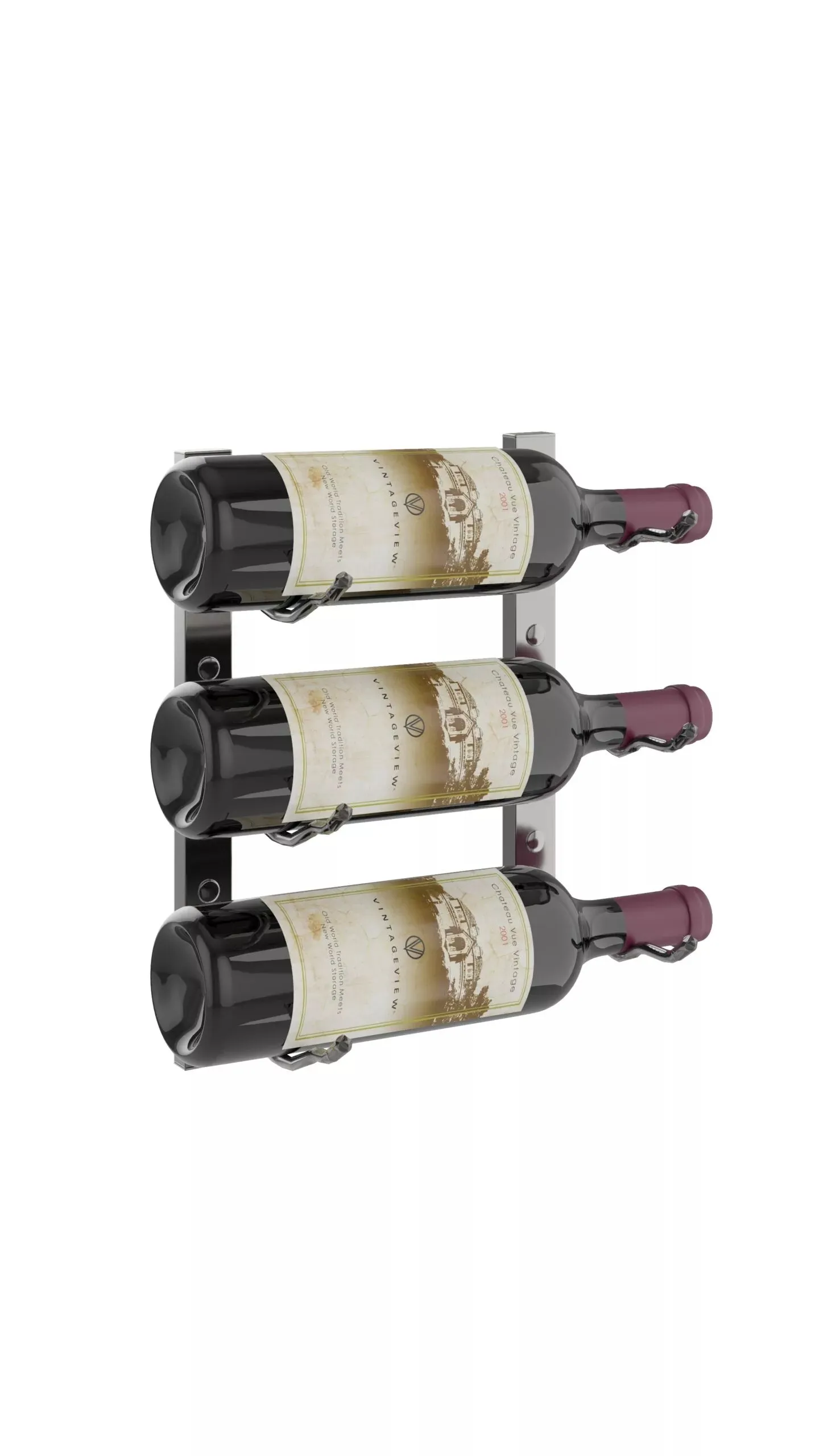 W Series Wine Rack 1 (wall mounted metal bottle storage)