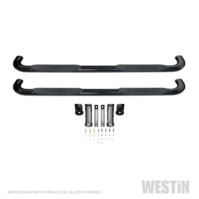 Westin Platinum 4 in Oval Bent Step Bars - Black Powder Coat - Crew Cab - GM Fullsize Truck 2019-21 - Pair