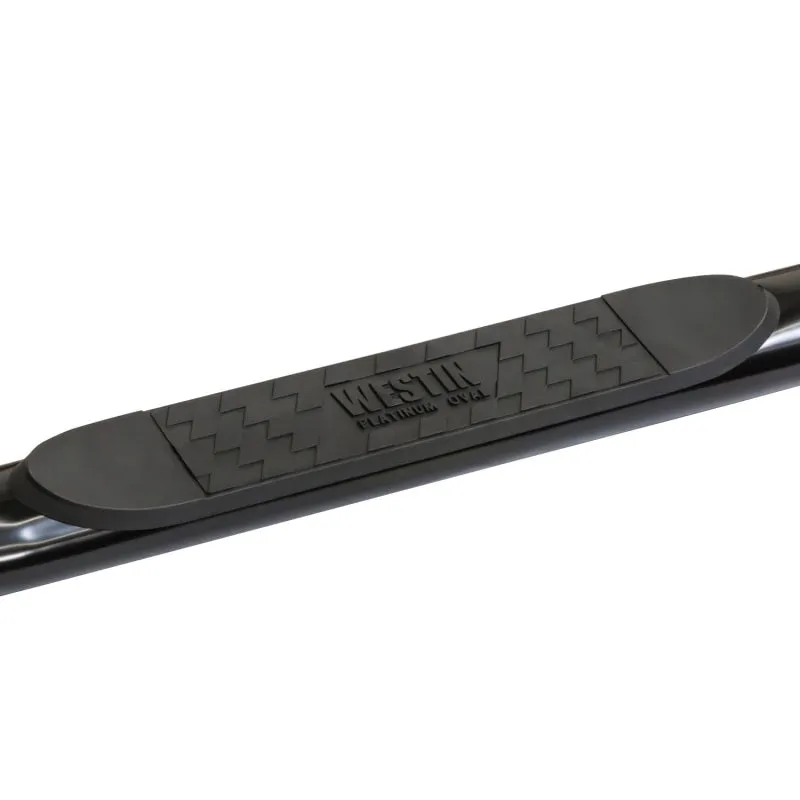 Westin Platinum 4 in Oval Bent Step Bars - Black Powder Coat - Extended Cab - GM Fullsize Truck 1999-2014 - Pair