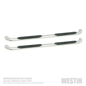 Westin Platinum 4 in Oval Bent Step Bars - Polished Stainless - Crew Cab - GM Fullsize Truck 2019-21 - Pair