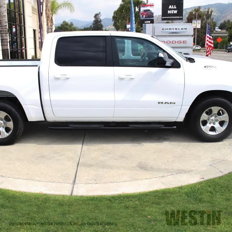 Westin Pro Traxx 4 in Oval Curved Step Bars - Black Powder Coat - Quad Cab - Ram Fullsize Truck 2019 - Pair