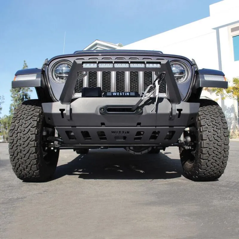 Westin WJ2 Front Bumper Skid Plate - Steel - Black Powder Coat - Jeep Wrangler JL 2018