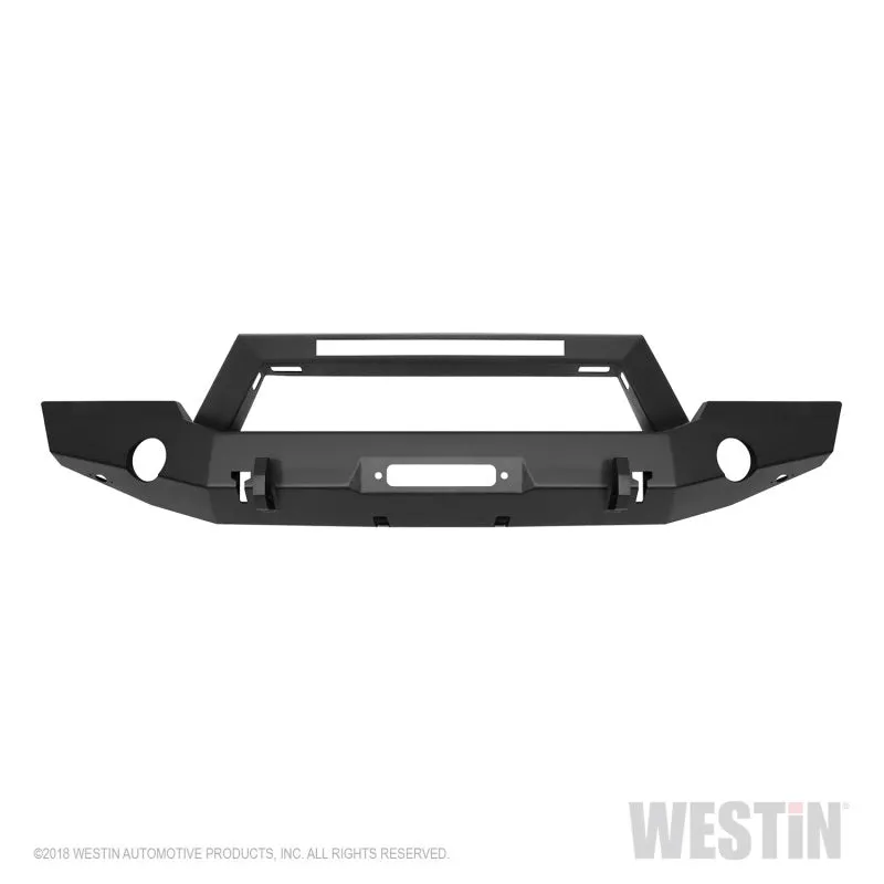 Westin WJ2 Full Width Front Bumper - Light Bar Mount - Steel - Black- Jeep Wrangler JL 2018