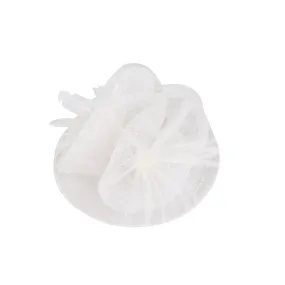 White Feather Hair Slide Clip On Fascinator