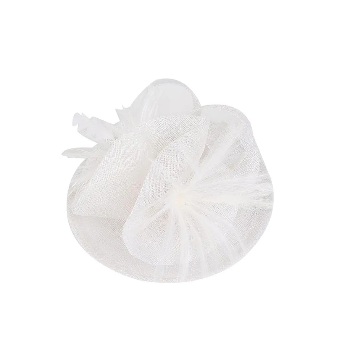 White Feather Hair Slide Clip On Fascinator