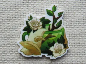 White Rose Teacup Needle Minder, Cover Minder, Magnet