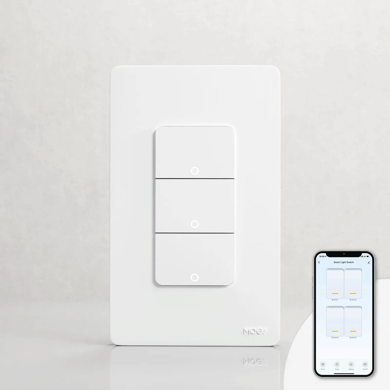 WiFi 1/2/3/4 Gang Smart Light Switch, Alexa Google APP Remote Light Switching