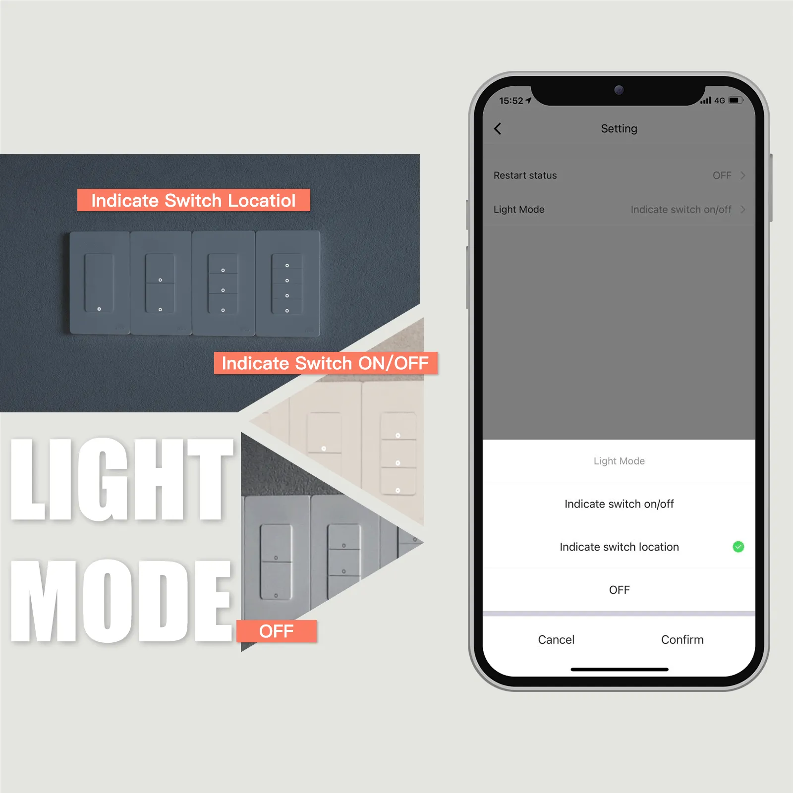 WiFi 1/2/3/4 Gang Smart Light Switch, Alexa Google APP Remote Light Switching