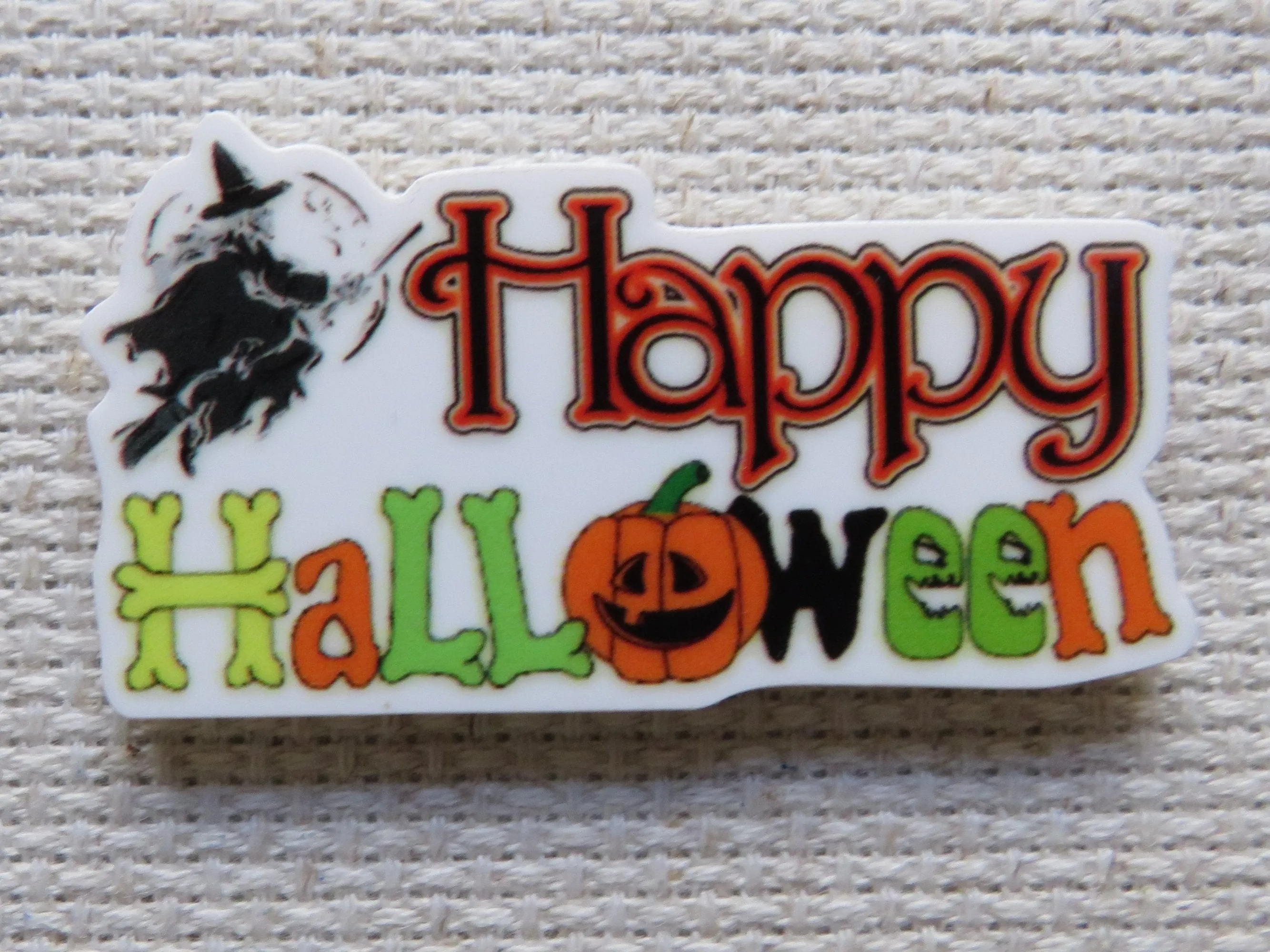 Witchy Happy Halloween Needle Minder, Cover Minder, Magnet