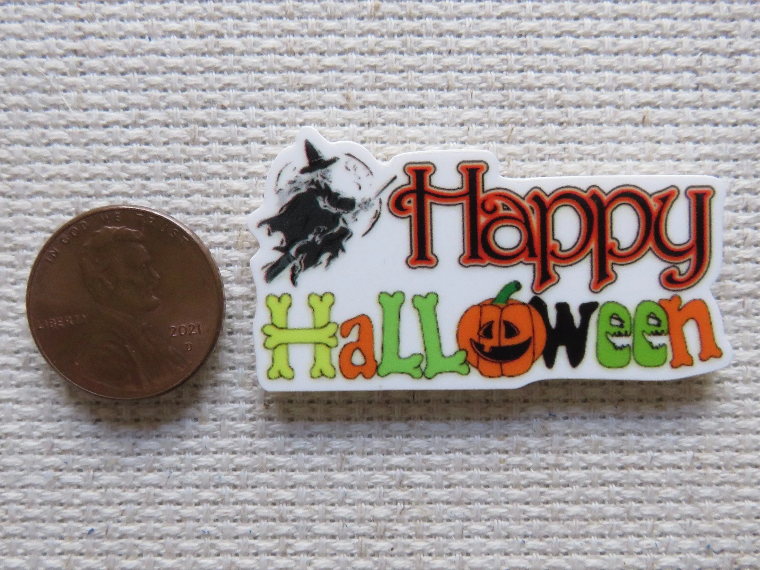 Witchy Happy Halloween Needle Minder, Cover Minder, Magnet