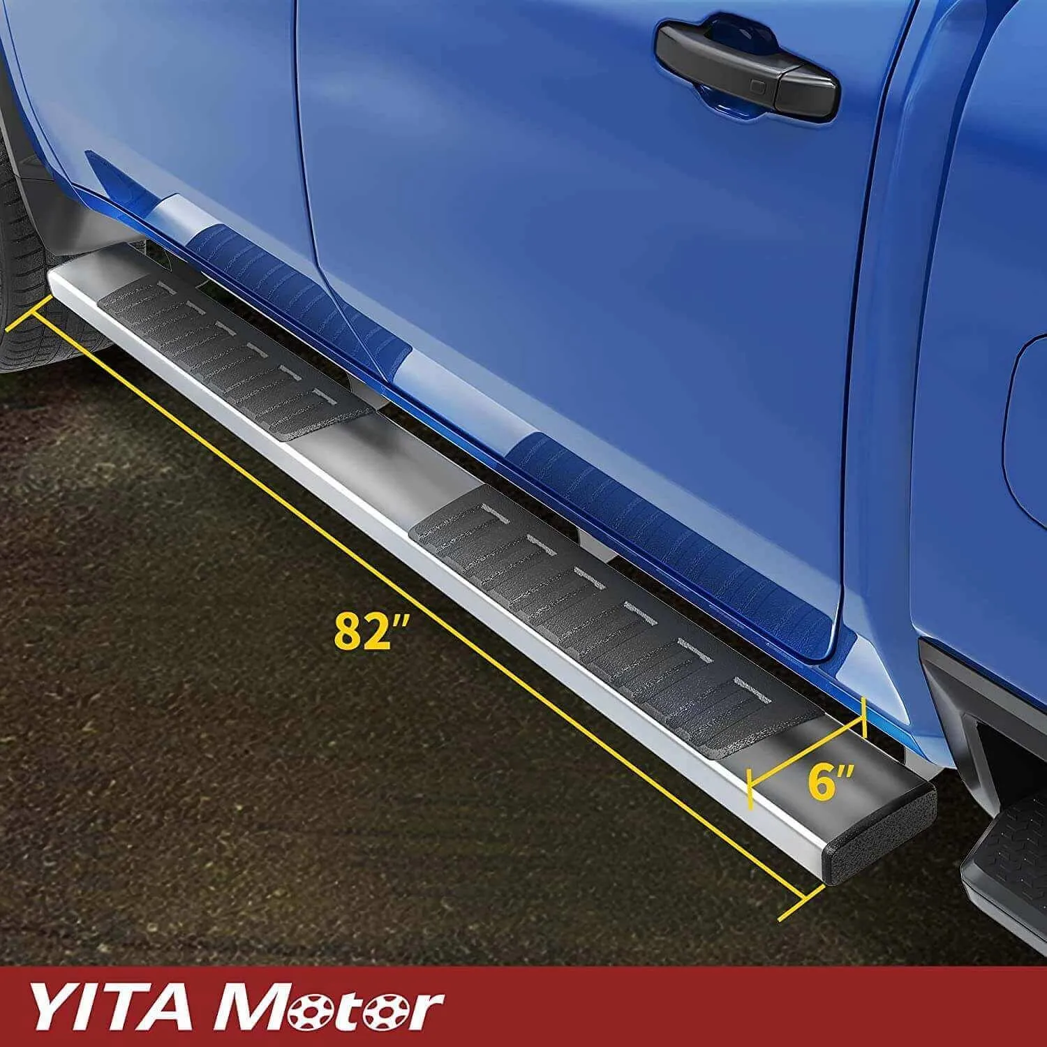 YITAMOTOR® 2019-2024 Chevy Silverado/GMC Sierra 1500, 2020-2024 2500HD 3500HD Crew Cab 6" Running Boards Side Steps