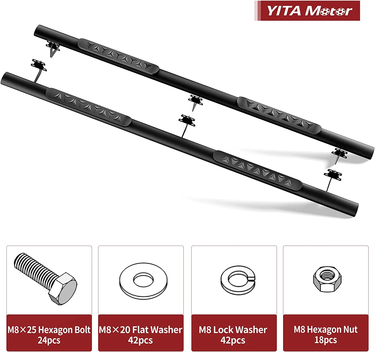 YITAMOTOR® 2019-2025 Dodge Ram 1500 Crew Cab New Body, Off-Road Running Boards(Only Fit 2019-2025 New Body)
