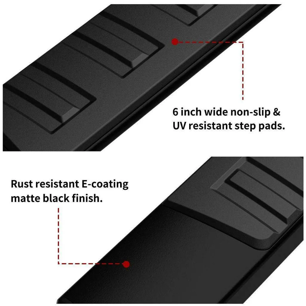 YITAMOTOR® 6" Running Boards for 07-18 Chevy Silverado/GMC Sierra 1500, 07-19 2500HD/3500HD Crew Cab Black Side Steps